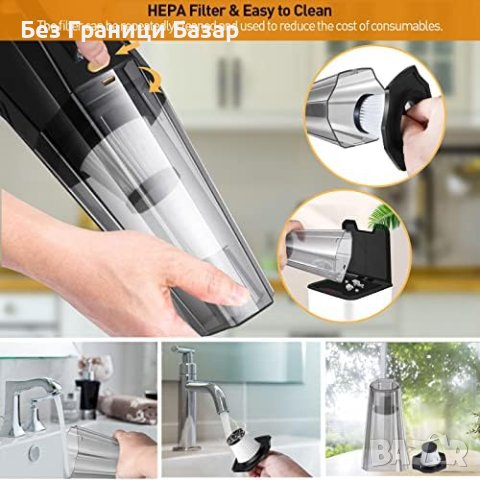 Нов Универсален Вакуум за Сухо/Мокро Почистване с Бързо Зареждане Ръчна Прахосмукачка, снимка 5 - Прахосмукачки - 44248619