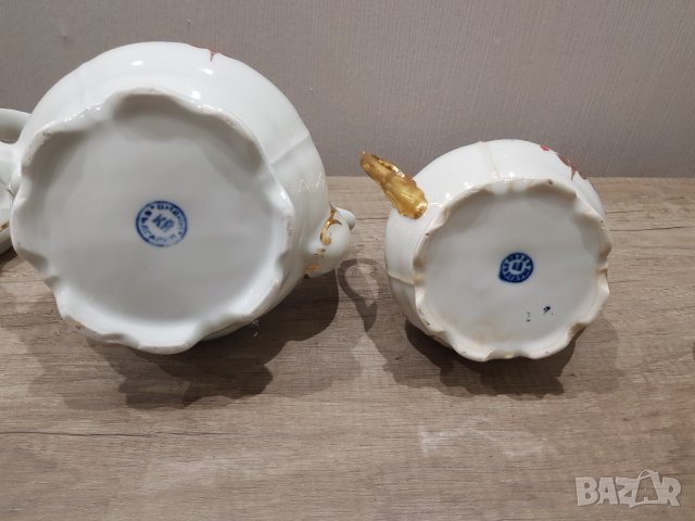 Български видински порцеланов чайник,кана и захарница, снимка 4 - Антикварни и старинни предмети - 38025283