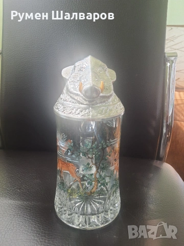 Баварска халба за бира с ловен мотив, снимка 3 - Други - 54158096