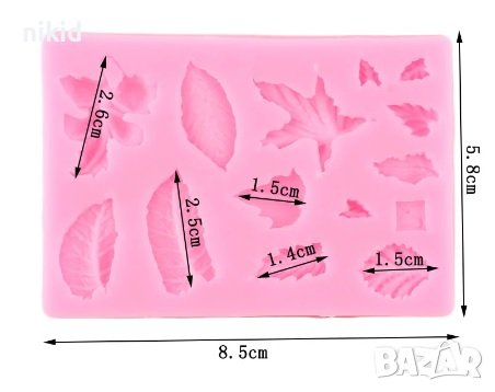 различни листа листо листенца силиконов молд форма  шоколад тесто фондан  и др, снимка 2 - Форми - 16177343
