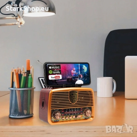 Ретро радио Golon-RX с Bluetooth, AM/FM, соларен панел, снимка 3 - Радиокасетофони, транзистори - 52913415