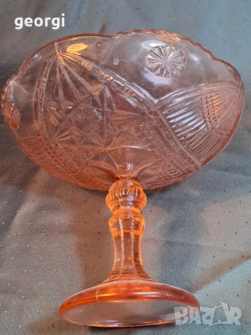 ретро стъклена фруктиера от цветно стъкло 34/3, снимка 4 - Аксесоари за кухня - 53932677