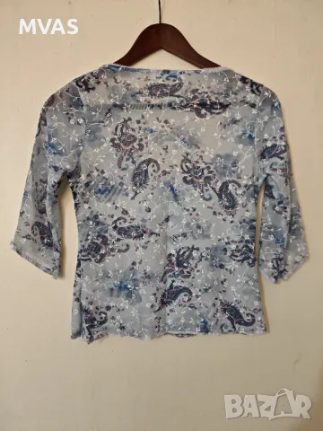 Нова воалена блузка М размер светло синя , снимка 2 - Корсети, бюстиета, топове - 49756433