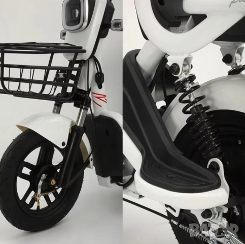 Електрически велосипед motor9 48V12AH – Максимална скорост 45 км/ч, 500W мотор, вакуумни гуми, бял/ч, снимка 9 - Друга електроника - 52112871