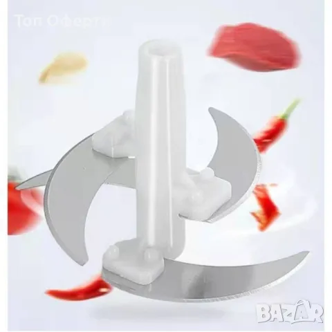 Кухненски робот, чопър с три остриета и ръчно предпазно заключване, 1,5 литра , снимка 4 - Чопъри и пасатори - 48928330