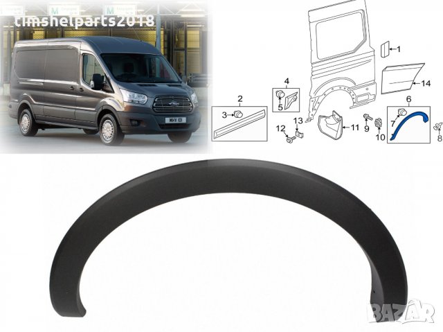 Вежда заден калник за Ford Transit след 2013, снимка 2 - Части - 32081311