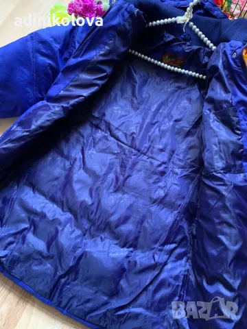 Синьо олекотено зимно яке с гъши пух, снимка 4 - Якета - 48027239