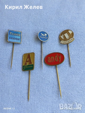Пет значки стари редки CASTELLA,ANDY,REMIA за КОЛЕКЦИЯ ДЕКОРАЦИЯ 61151