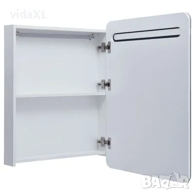 vidaXL LED шкаф с огледало за баня, 60x11x80 см（SKU:285118）, снимка 3 - Шкафове - 48564605