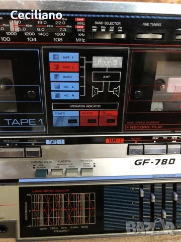 Радиокасетофон SHARP GF-780Z(D) -работещ и хубаво звучащ!, снимка 6 - Радиокасетофони, транзистори - 52104934