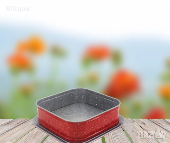 Форма с падащо дъно, 27.5x27.5 см, Мраморно покритие, снимка 2 - Други - 52786810