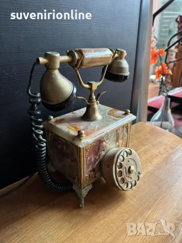 старинен италиански телефон инокс, снимка 3 - Антикварни и старинни предмети - 49959301