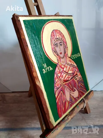 Икона на света Евгения, снимка 3 - Икони - 40628592
