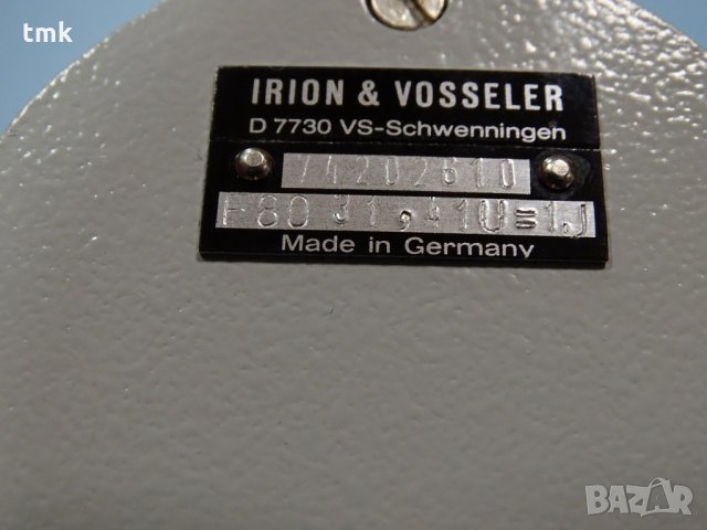 Тахогенератор IRION VOSSELER F80, снимка 4 - Резервни части за машини - 31802292