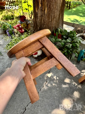 Столче / Табуретка от тиково дърво, снимка 2 - Декорация за дома - 46952885