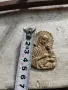 Стара бронзова икона панагия медальон Богородица с Младенеца, снимка 3