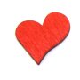 Дървен елемент червено сърце - 10 бр/к-кт, снимка 1 - Други - 44490535