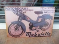 Метална табела мотор Mobylette Motobecane мотопед с педали скутер старо антика, снимка 1