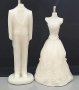 3D двойка младоженци булка и мъж костюм рокля силиконов молд форма калъп гипс свещ бал, снимка 1 - Форми - 38053894