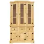 vidaXL Висок шкаф Corona, кафяв, 112x43x191,5 см, мексикански бор масив, снимка 4