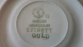 Сет за кафе от фин костен порцелан Spinett Guld на Gustavberg, Sweden -  2 броя, снимка 2
