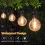 DSLebeen Festoon Lights, акумулаторна 5000mAh батерия, G40 LED стрингови светлини, 12 м, топло бяло, снимка 4