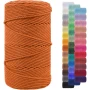Памучен шнур / въже за макраме X0014TV0FN 3MM/200M, ORANGE, снимка 1
