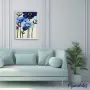 Комплект за рисуване по номера Сини цветя, Орхидея, Figured'Art, 40 х 50 см, снимка 3