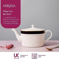 Нов Фин Mikasa Luxe Deco Чайник с Инфузер за Чай Подарък дом кухня порцелан, снимка 2 - Други стоки за дома - 42822868
