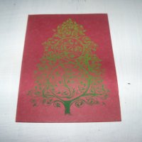 Ръчно рисувана картичка върху листо от дървото Бодхи, Индия 4, снимка 2 - Други ценни предмети - 35593770
