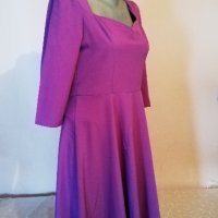 Елегантна лилава рокля с полугол гръб р-р М/Л, снимка 4 - Рокли - 29355020