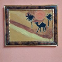  "Пустинен пейзаж" акрил върху дърво, снимка 2 - Картини - 37118457