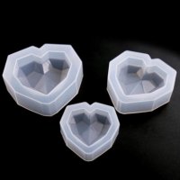 3D 3 размера диамантено сърце силиконов молд форма за фондан тесто гипс глина сапун шоколад смола, снимка 5 - Форми - 32143026