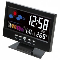 8082 Настолен часовник с голям дисплей, цветна метеорологична станция, снимка 9 - Други стоки за дома - 34987982