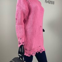 Дамски дълъг накъсан пуловер / туника 4цвята , снимка 8 - Туники - 38669469
