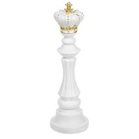 Декоративна пешка за шах, "Крал", бяло злато, 11.5x39.5cm, снимка 1 - Декорация за дома - 44162008