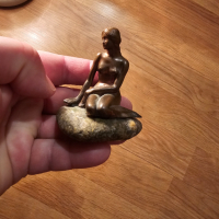 Красива старинна бронзова малка скулптура малката русалка., снимка 2 - Антикварни и старинни предмети - 44614962