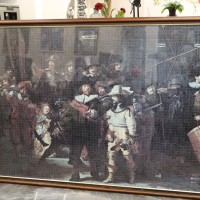 Огромен Пъзел картина The Night Watch (Нощна стража) с рамка и стъкло 162/112см, снимка 6 - Картини - 44783881