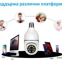 Wifi IP Е27 Камера за видеонаблюдение тип крушка, снимка 7 - IP камери - 42766394