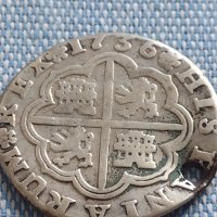 Сребърна монета 2 реала 1736г. Филип пети Севиля Испания 13647, снимка 4 - Нумизматика и бонистика - 42891010
