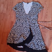 H&M DIVIDED секси рокля с животински принт в черно и бяло , снимка 4 - Рокли - 37481363