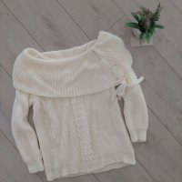 Разпродажба нов бял пуловер, снимка 1 - Блузи с дълъг ръкав и пуловери - 42894409