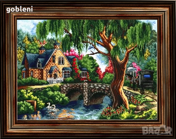  гоблен"ПРЕКРАСНО ЛЯТО"-д44;размери/32*24/см.;57 цвята;36лв., снимка 1