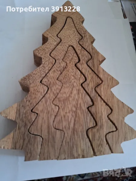 Дървена елха на принципа на матрьошките., снимка 1