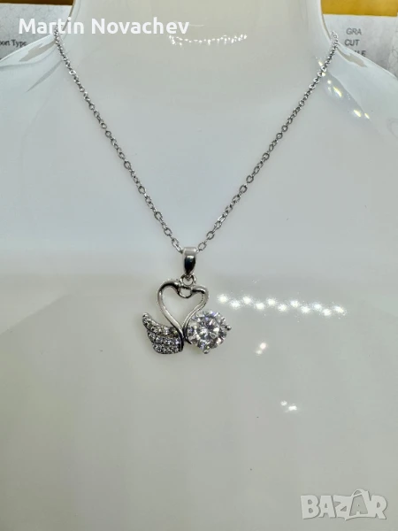 Сребърно колие с мойсанит (Диамант) 1 карат, снимка 1