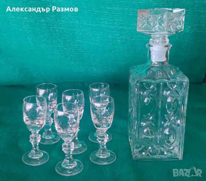 Сервиз, кристален, за ликьор, други алкохолни напитки и подносчета за ядки и др., снимка 1