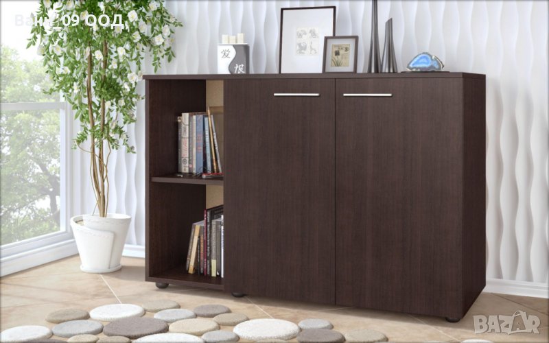 Голям скрин с 2 врати и етажерки, снимка 1