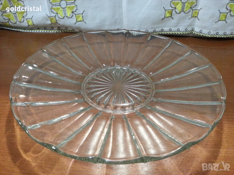 Голяма стъклена чиния , снимка 1