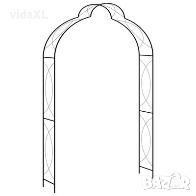 vidaXL Градинска арка, черна, 150x34x240 см, желязо(SKU:47095, снимка 1