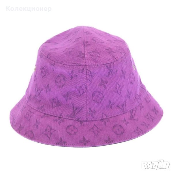 Лятна шапка идиотка в лилаво – стил Louis Vuitton, с етикети, снимка 1